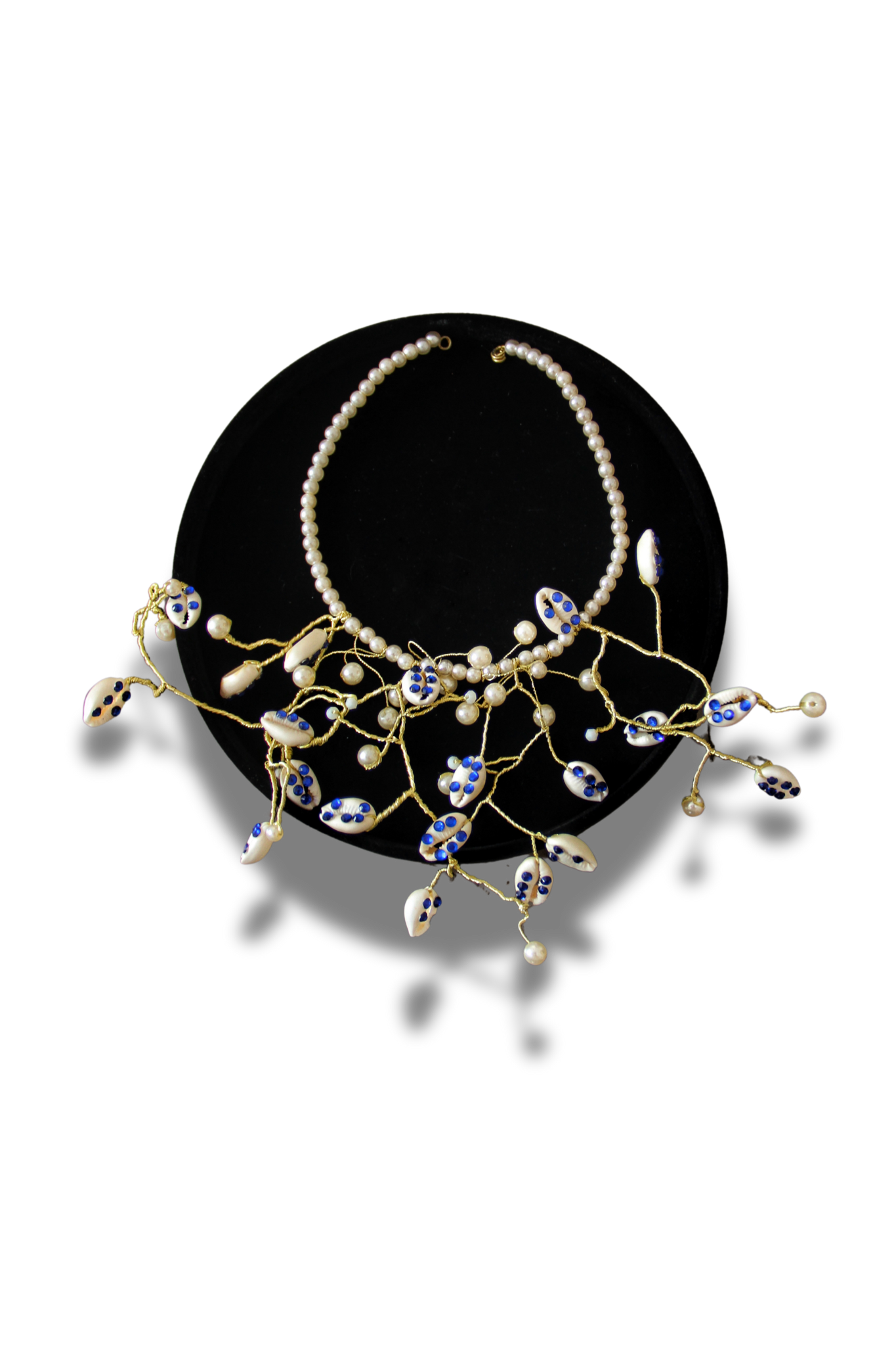 BLUE – Bijou de tête perlé | Collection Strass & Cauries