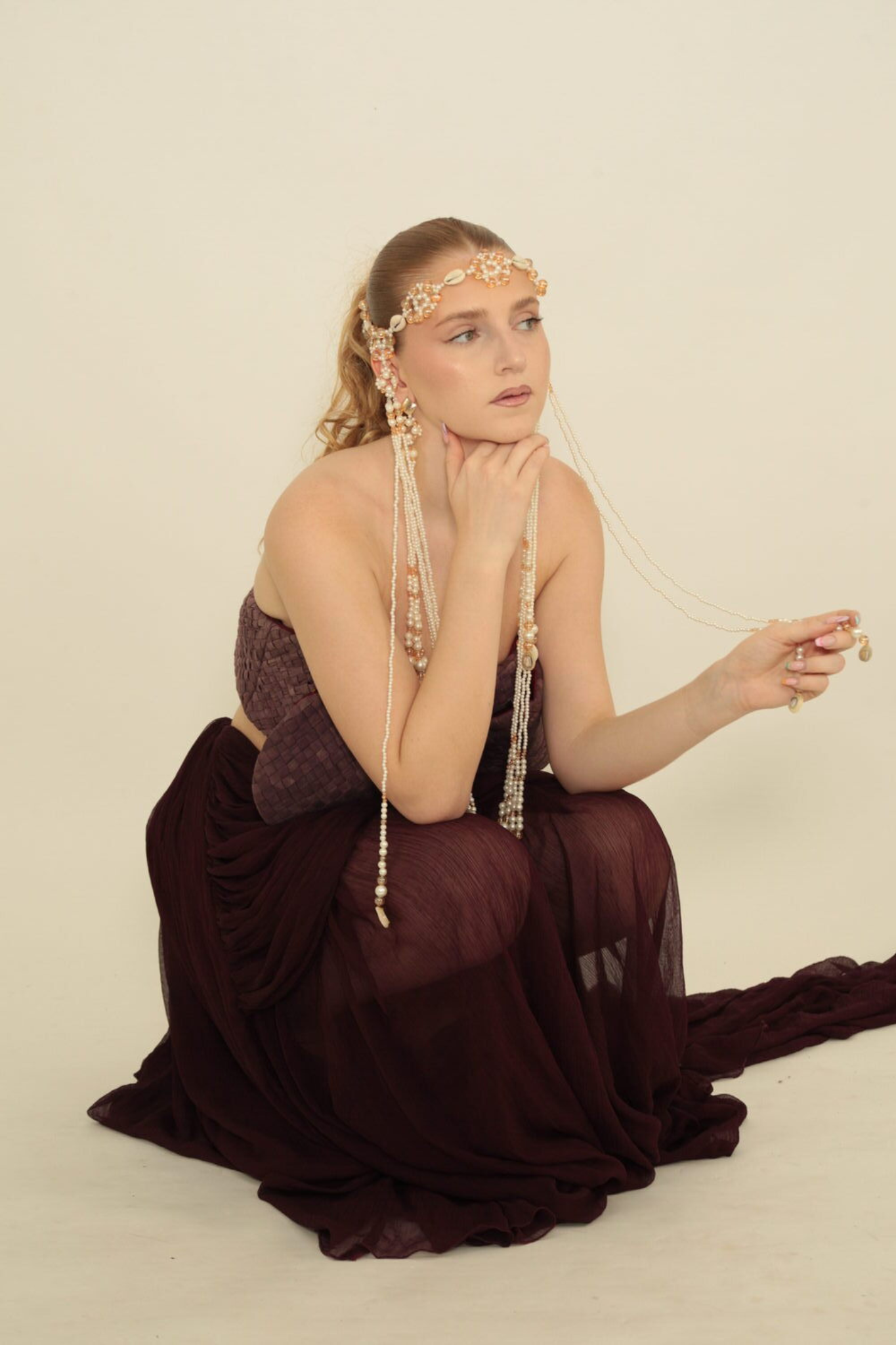 Mira - bijoux de tête et boucle d'oreille