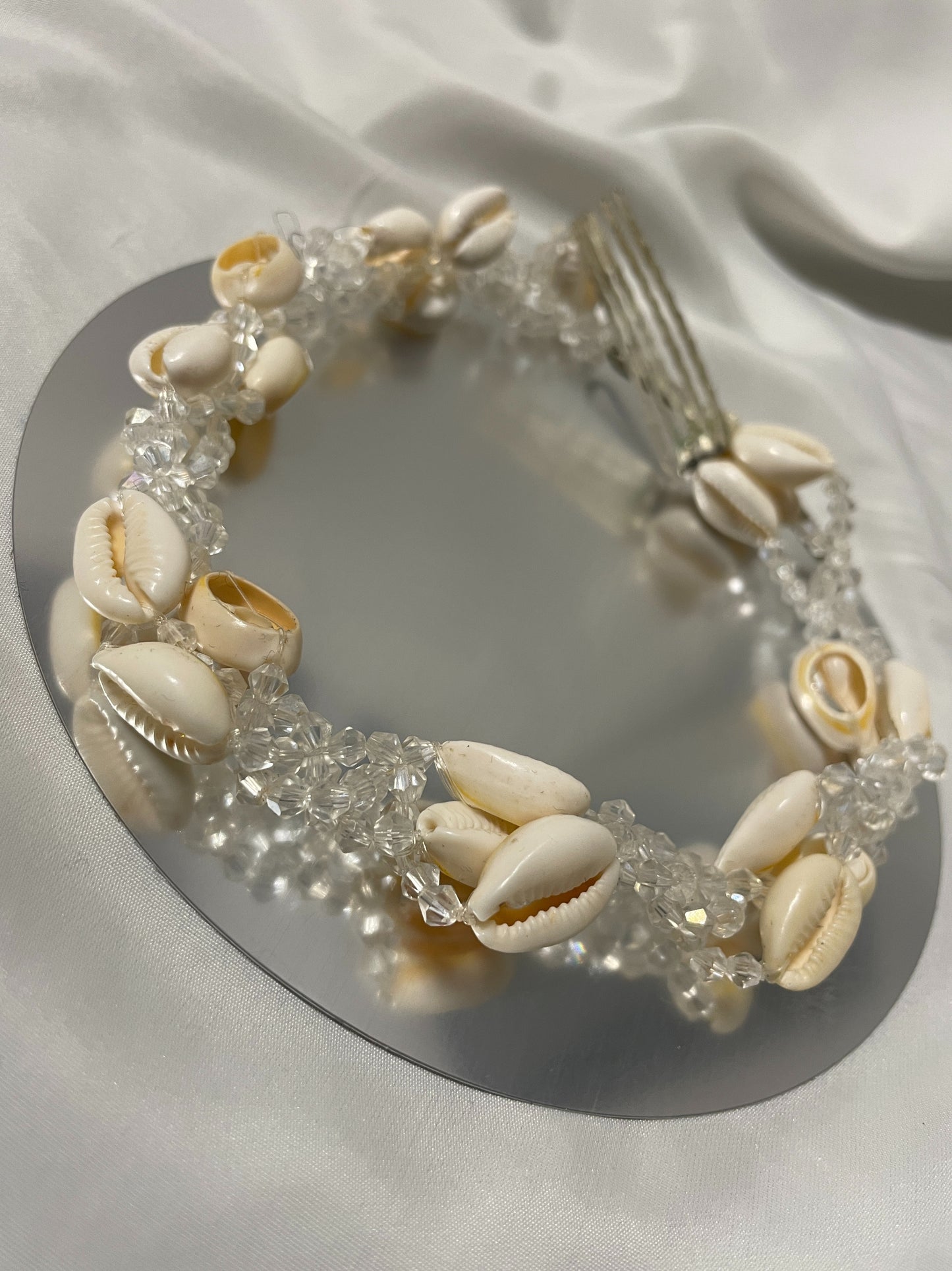 Rivière - bijou de tête - perles claires
